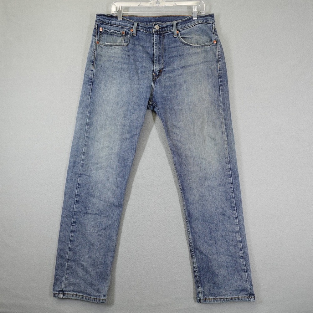 Levi's 505 Jeans Mens 36x30 Blue Regular Taper Fit Stretch Denim Casual Everyday